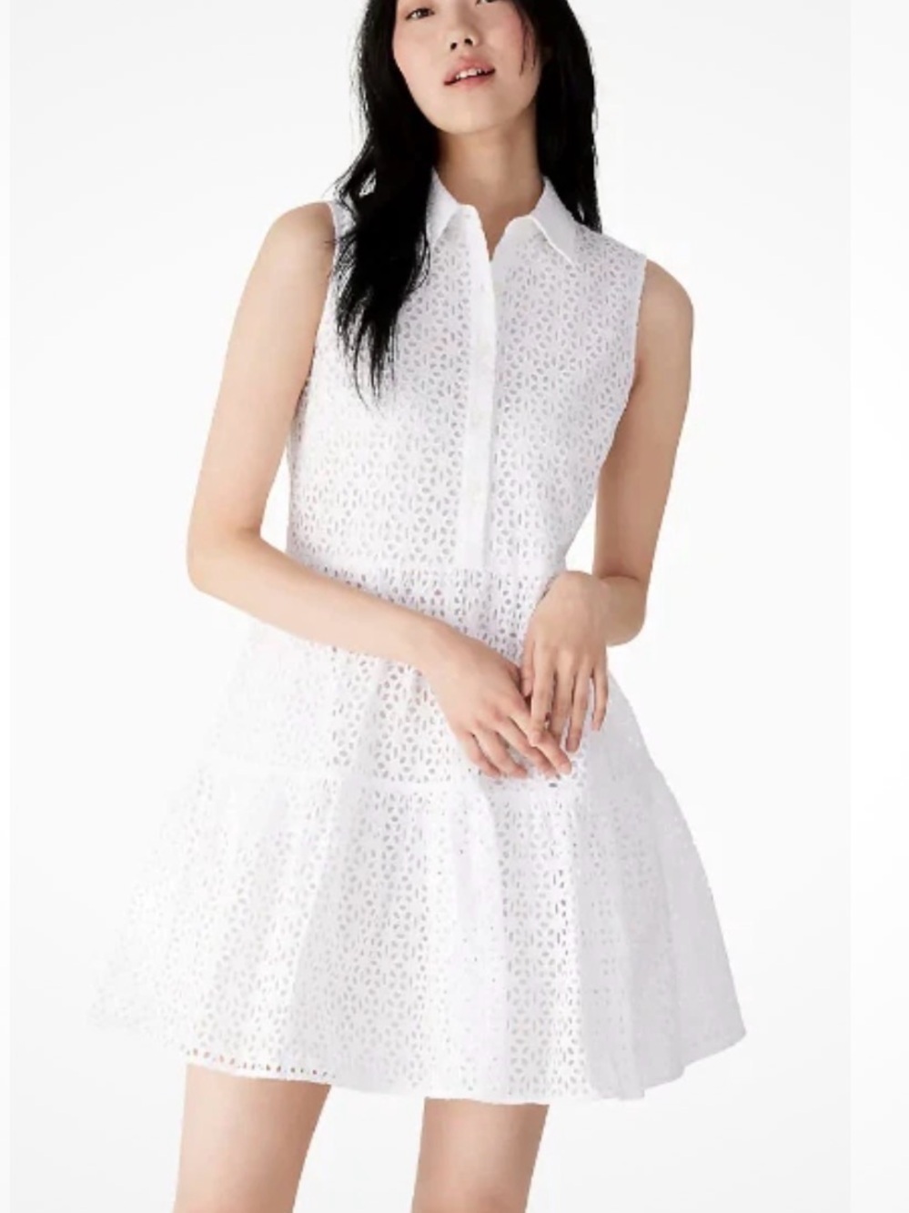 kate spade White Sleeveless Eyelet Mini Dress